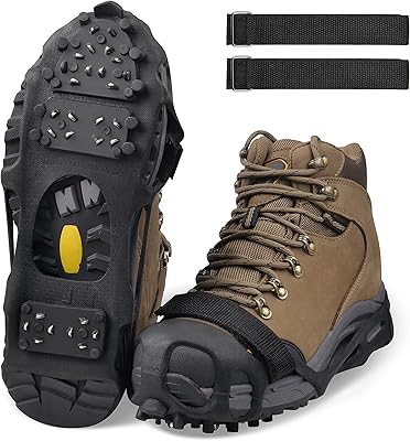 SILANON SILANON Ice Cleats for Shoes and Boots,Snow Traction Cleats Crampons Anti Slip 28 Shoe Ice Snow Grippers Walk Traction - Image 1