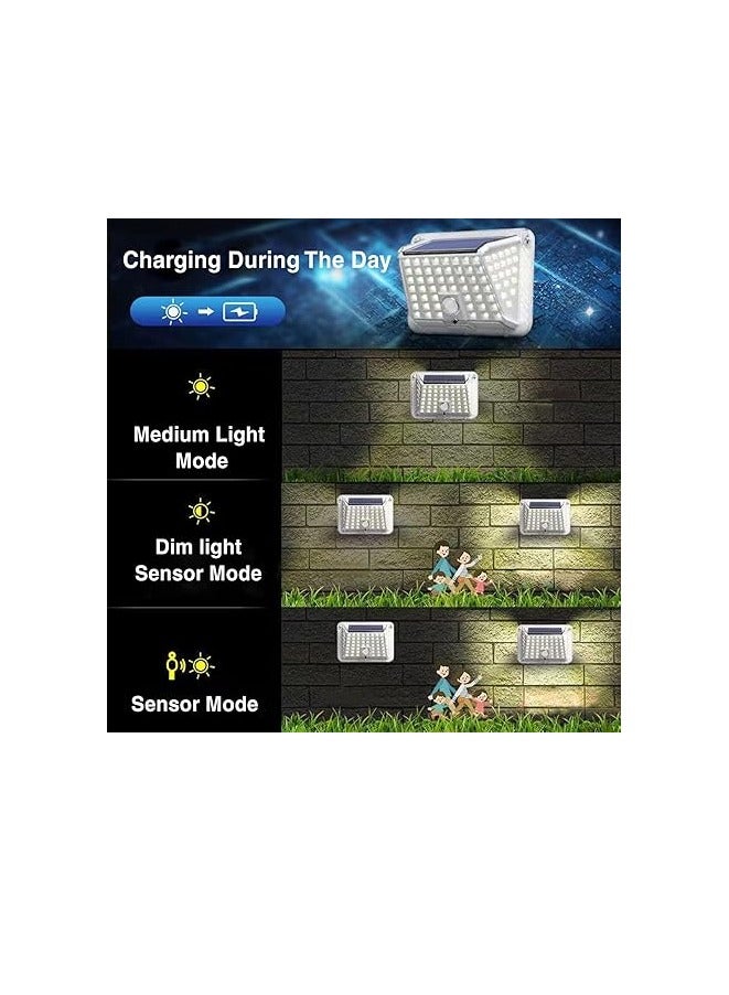 JORTAN Outdoor Solar Wall Light, 3 modes, 90 LED, 270° Induction Angle, High Brightness, Motion Sensor, IP66 Weatherproof Solar LED Light - Image 3