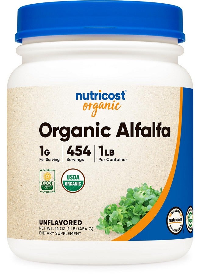 Nutricost Organic Alfalfa Powder 1LB - USDA Certified 100% Organic, Vegetarian, Non-GMO, Gluten Free - Image 1