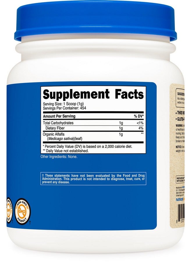 Nutricost Organic Alfalfa Powder 1LB - USDA Certified 100% Organic, Vegetarian, Non-GMO, Gluten Free - Image 5