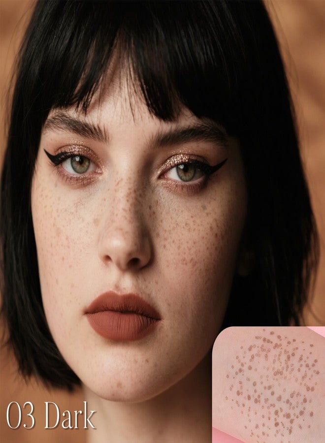 DAGEDA Eyeliner Freckle Pen, 2 in 1 Dark Brown Freckle Stamp and Black Liquid Eyeliner, Waterproof, Natural Lifelike Freckles Makeup, Soft Sopt Pen Magic Fake Freckles - Image 2