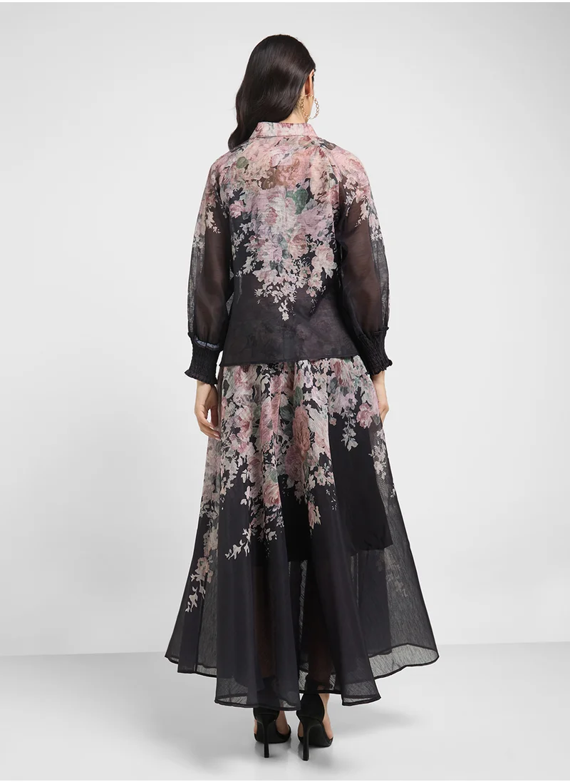 ايلا Floral Print Top & Skirt Set