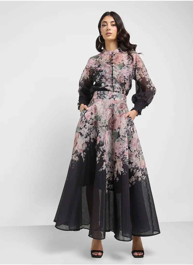 ايلا Floral Print Top & Skirt Set