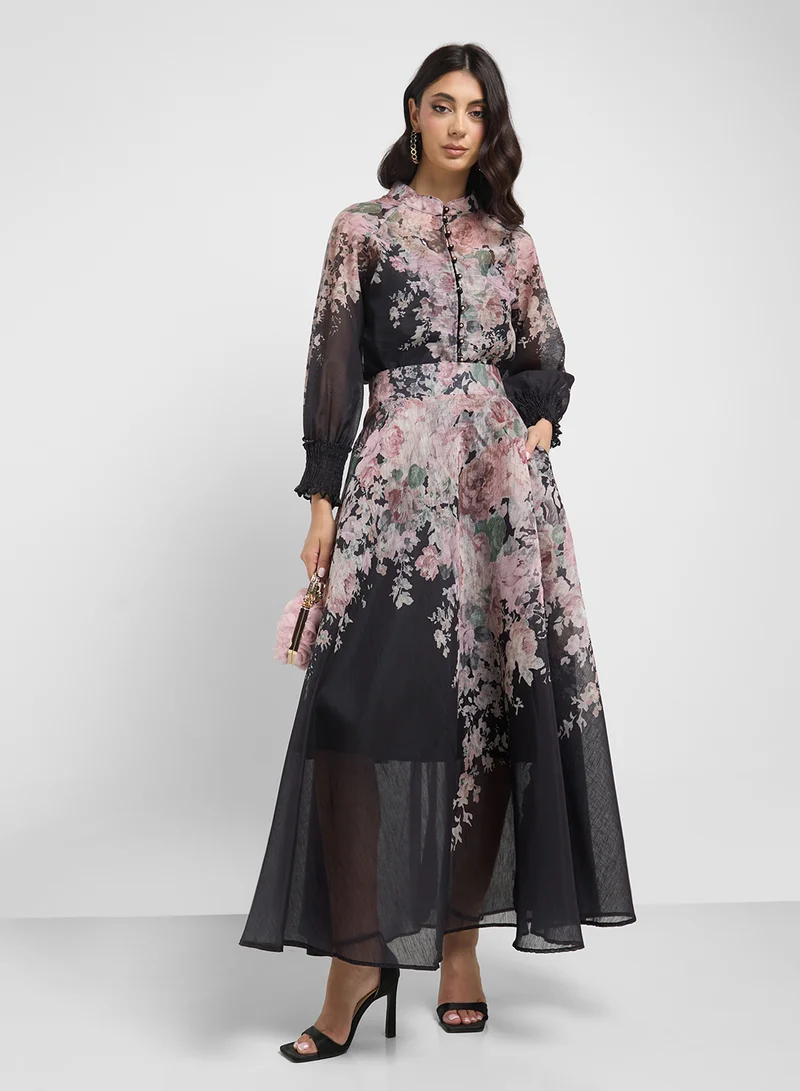 ايلا Floral Print Top & Skirt Set