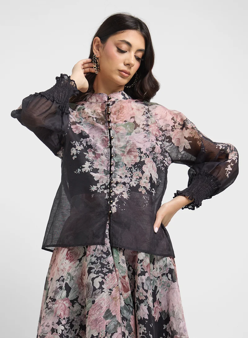 ايلا Floral Print Top & Skirt Set