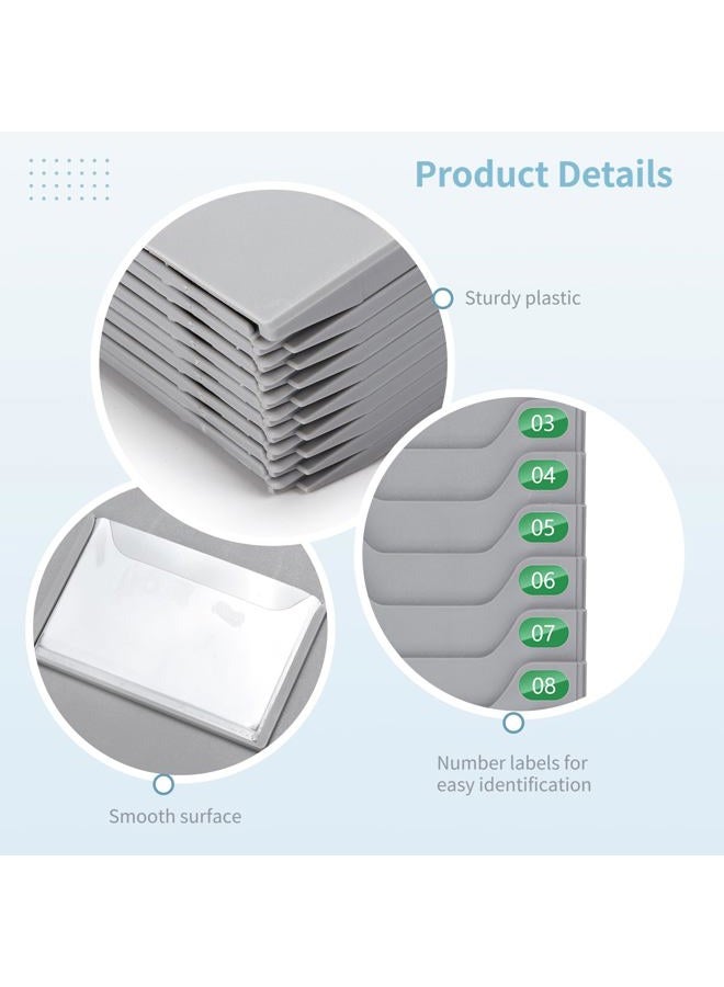 BATTIPAW Time Card Holder, 10-Slot Attendance Card Rack, Easy to Hang, Retractable Time Card Wall Holder Rack with Number Labels 01-10 - Image 3