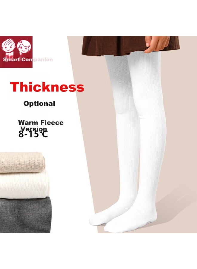 Zhiyouban Kids Tights Spring Autumn Fleece-lined White Girls Leggings Thin Velvet Winter Bottoms