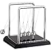 Yoqanr Newtons Cradle Balance BallsPendulum Balls with Black BaseNewtons Cradle PendulumDesk Decor for MenPhysics ToysMetal Creative Ornament CraftsMind Bending Desk Sculpture Black - Image 2