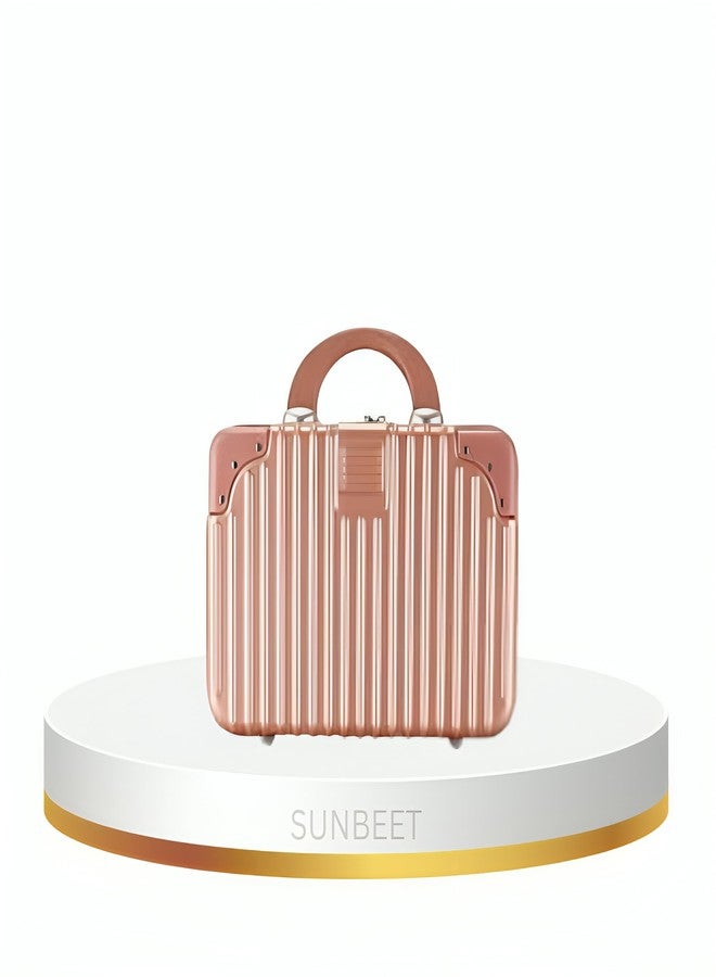 SUNBEET Travel Makeup Bag with Compartments - Waterproof Cosmetic Organizer Case with Adjustable Dividers, Perfect for Toiletries, Brushes, and Accessories (B Rose Gold) - Image 2