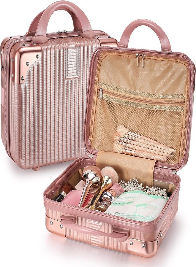 SUNBEET Travel Makeup Bag with Compartments - Waterproof Cosmetic Organizer Case with Adjustable Dividers, Perfect for Toiletries, Brushes, and Accessories (B Rose Gold) - Image 3