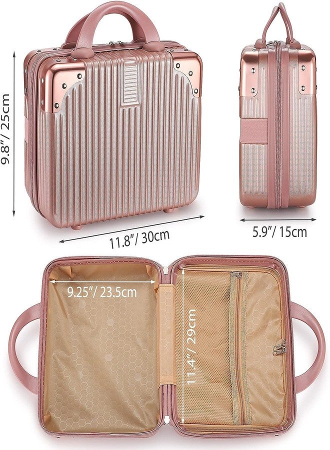 SUNBEET Travel Makeup Bag with Compartments - Waterproof Cosmetic Organizer Case with Adjustable Dividers, Perfect for Toiletries, Brushes, and Accessories (B Rose Gold) - Image 5