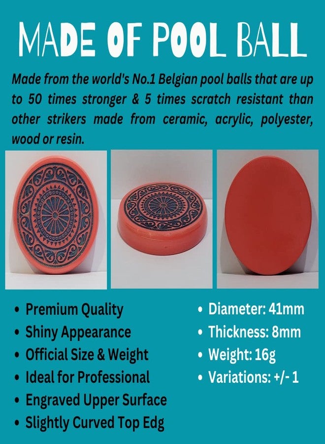 NHD Professional Carrom Striker PROAN796 - Made of Original Pool Ball (Pink) - Image 3