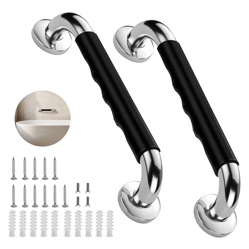 Gotega 2 Pack 16 Inch Grab Bars for Bathtubs and Showers Anti Slip Handicap Grab Bars for Shower Safety Bath Toilet Rail for Elderly Senior Shower Handle Disability Assist Bathroom Handrail - Image 2