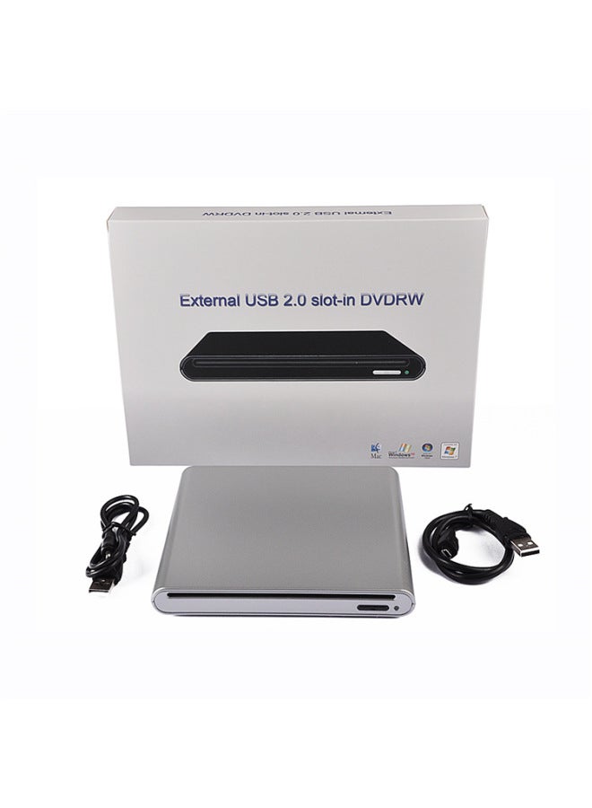Hengzhe Optical Drive Box USBSATA Suction Type Mobile USB2.0 Box-Color:Silver  - Image 2
