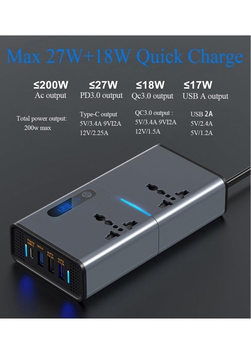 JAJEEK - "New Versatile 200W Car Inverter – Efficient Charging for Cars, SUVs, and Trucks" - Image 1
