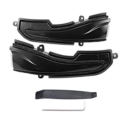 csslyzl Car Sequential Turn Signal Light Dynamic LED Side Mirror Marker Lamp Indicator Strip Assembly Pair Replacement For Infiniti Q30 Q50 Q50S Q60 Q70, Set of 2, Smoked Lens - Image 2