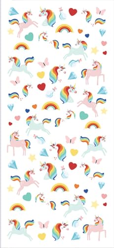 Playhouse Micro Mini Glitter Accent Sticker Sheet for Crafts Trading Collecting Rainbow Unicorns 1 Pack - Image 1