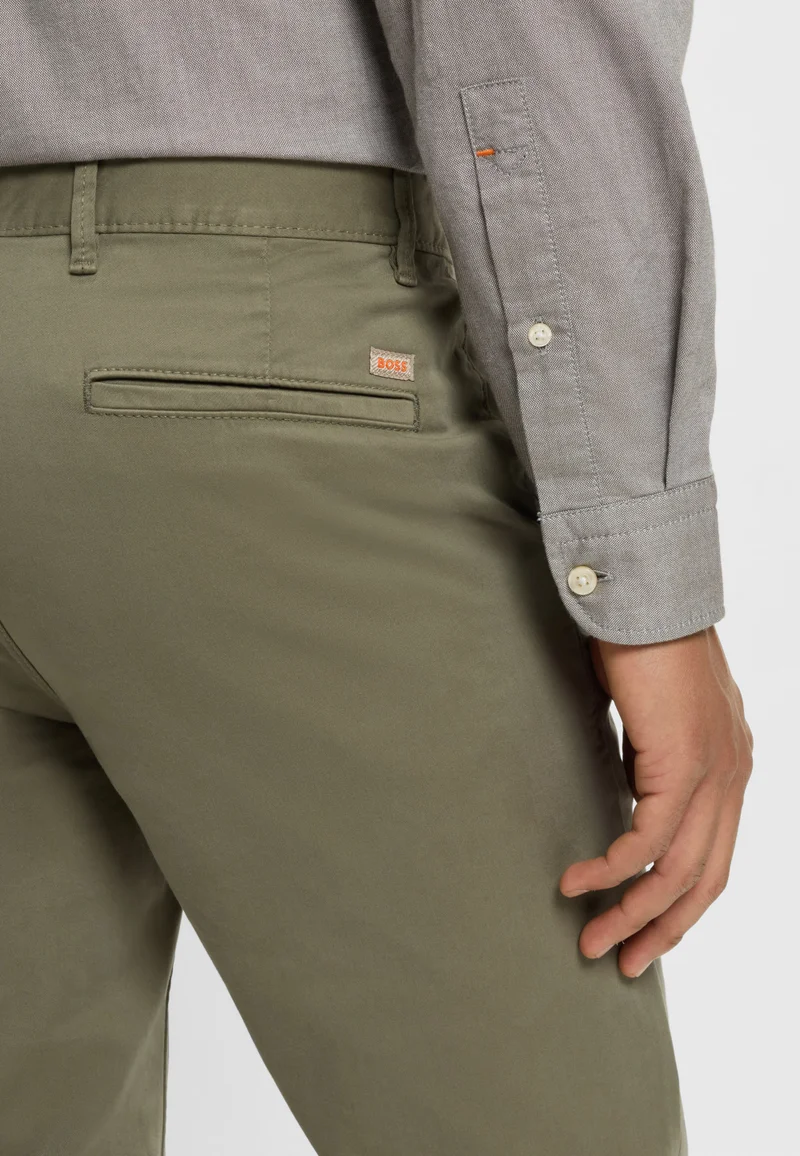 BOSS Slim-fit chinos in stretch-cotton satin