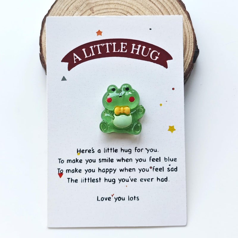 YOJO Pocket Hug Card, Frog Pocket Hug Token, Emotional Support, Pocket Hug with Greeting Cards, Pocket Hug Token, Christmas Anniversary Valentines Birthday Long Distance Gifts for Her Him - Image 1