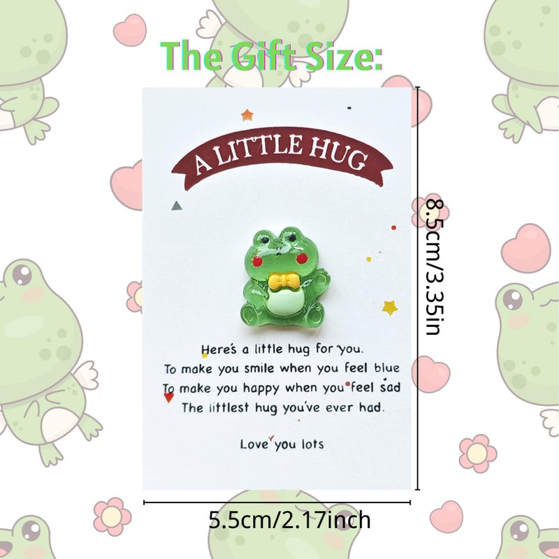 YOJO Pocket Hug Card, Frog Pocket Hug Token, Emotional Support, Pocket Hug with Greeting Cards, Pocket Hug Token, Christmas Anniversary Valentines Birthday Long Distance Gifts for Her Him - Image 2