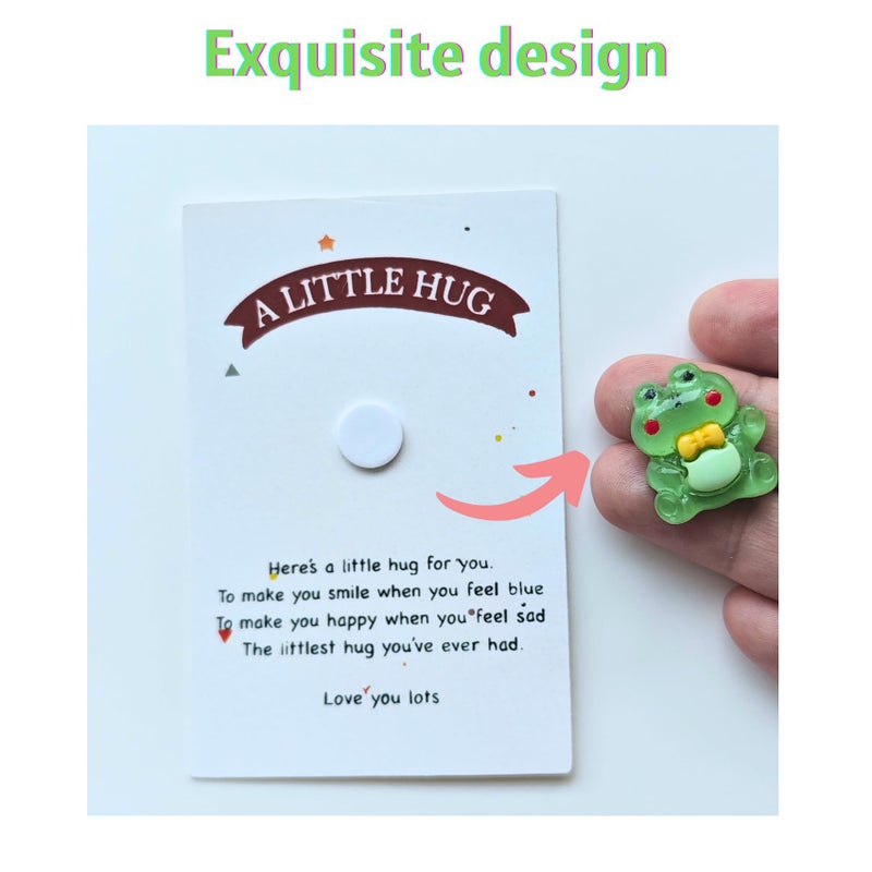 YOJO Pocket Hug Card, Frog Pocket Hug Token, Emotional Support, Pocket Hug with Greeting Cards, Pocket Hug Token, Christmas Anniversary Valentines Birthday Long Distance Gifts for Her Him - Image 4