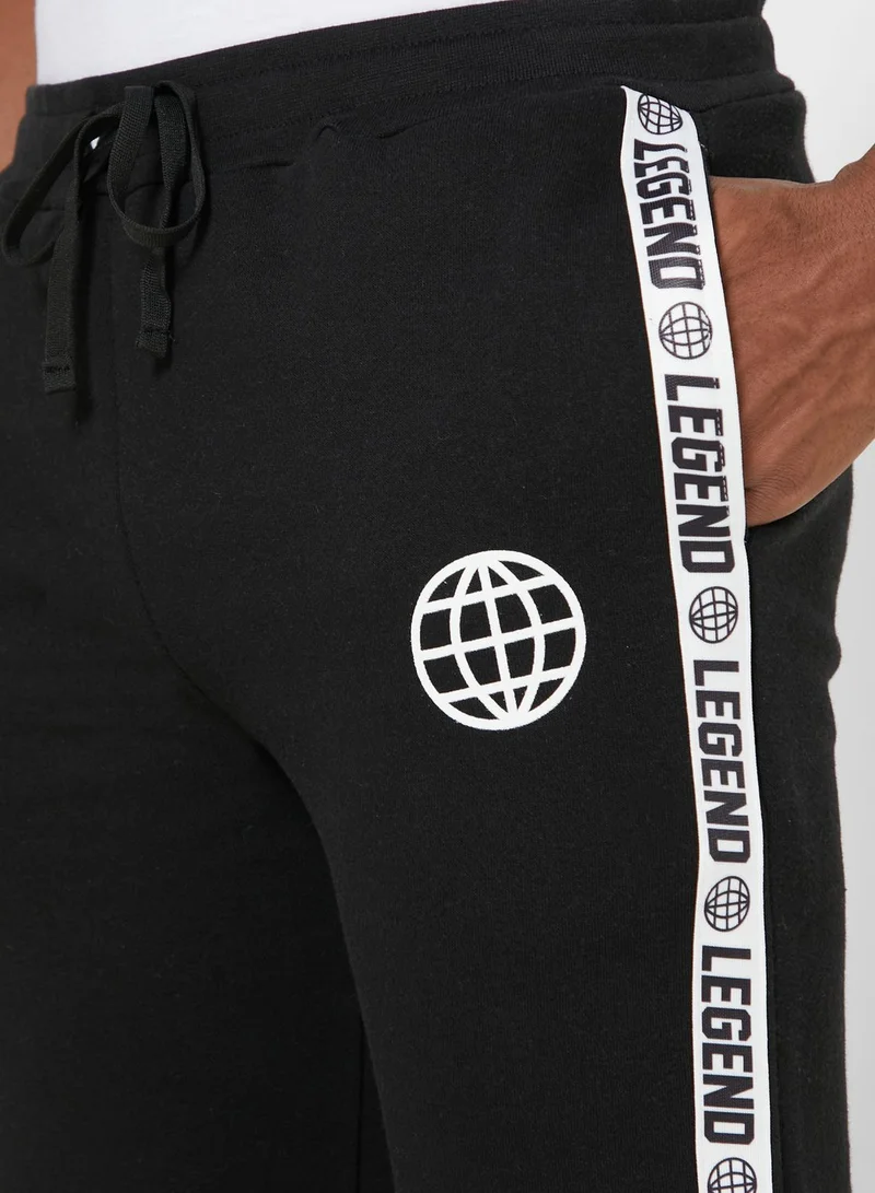 Seventy Five Slogan Side Paneled Joggers