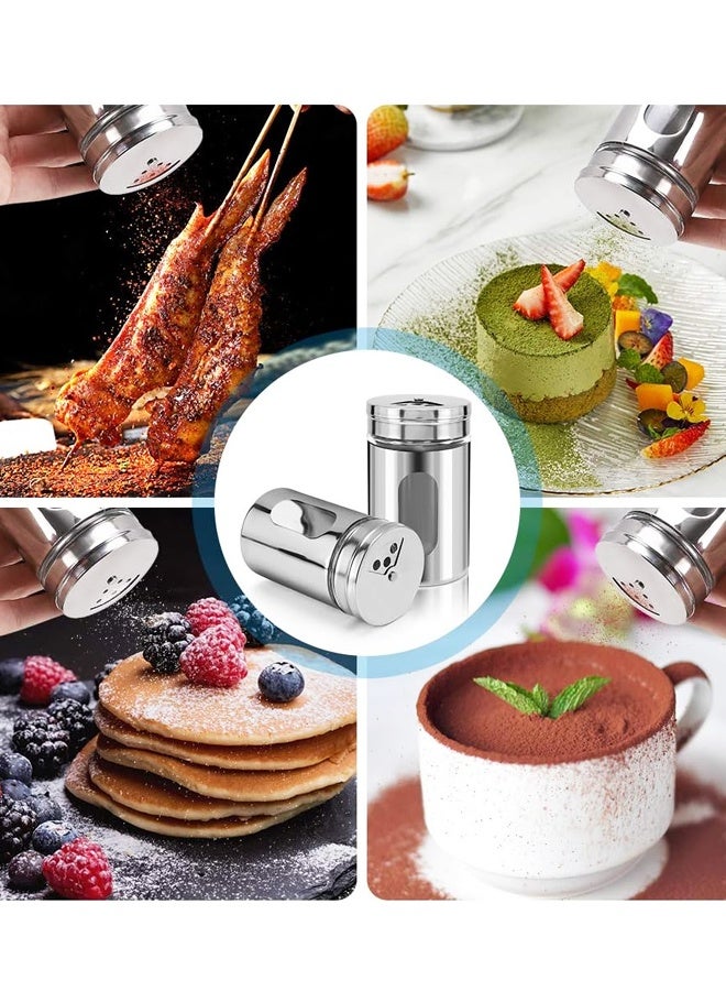 2pcs Salt and Pepper Shakers,Stainless Steel Shaker for Salt Powder Sugar Cinnamon Pepper, Spice Dispenser with Adjustable Pour Holes - Image 5