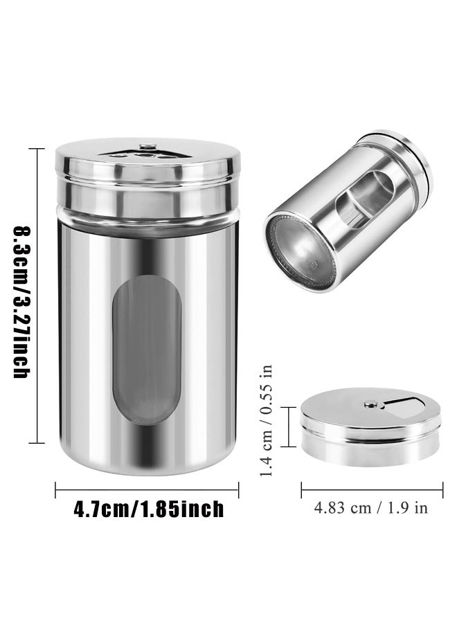 2pcs Salt and Pepper Shakers,Stainless Steel Shaker for Salt Powder Sugar Cinnamon Pepper, Spice Dispenser with Adjustable Pour Holes - Image 2