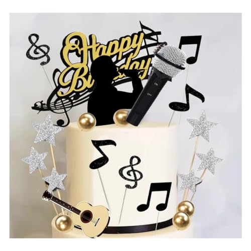 DiDida Microphone Music Cake Topper Karaoke Singer Birthday Cake Decor - Image 5