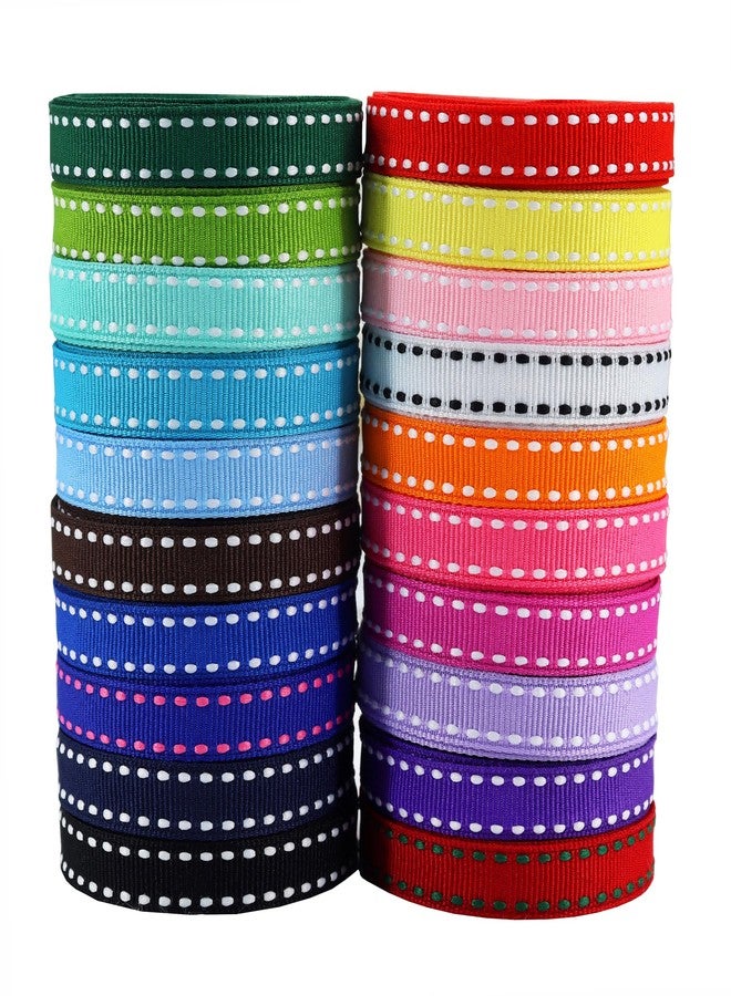 BAORJCT 3/8" White Jump Point Grosgrain Ribbons, Perfect for Gift Wrapping Crafts Party Wedding Birthday Decoratio, DIY Crafts Bow Hair Headband Accessories Assorted Ribbon 40yd(20x2yd) - Image 1