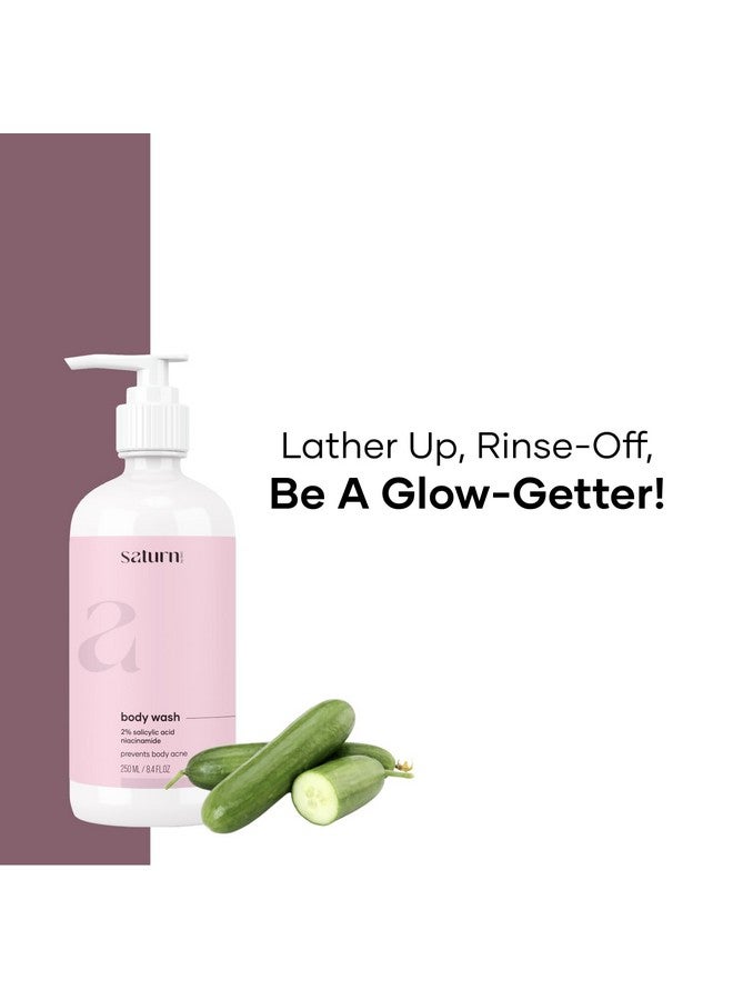 ساترن باي چي اتش سي غسول الجسم بحمض الساليسيليك بنسبة 2% للسيدات: غني بالنياسيناميد والجليسرين ومستخلص الخيار وتقشير لطيف وخالي من البارابين وخالي من الكبريتات 500 مل (2 × 250 مل) - Image 3