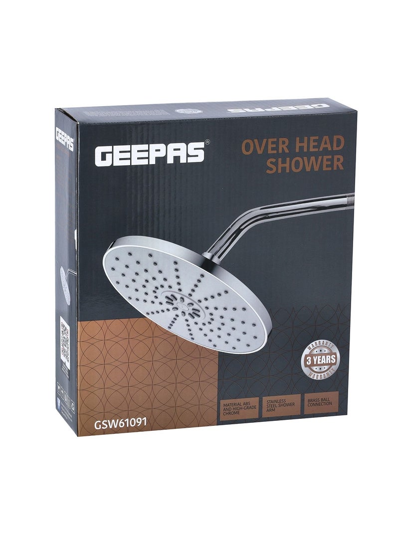GEEPAS Overhead Shower - Stainless Steel Shower - Chrome Plated - GWS61091 | High Pressure | Fresh ABS Material | Standard Connector - Image 2