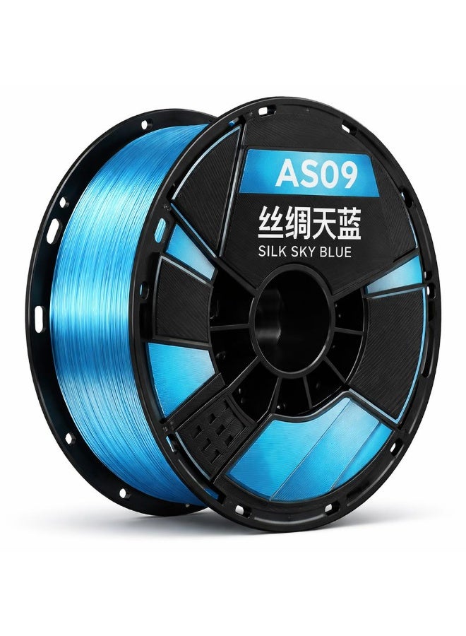 robotgcc PLA Silk Sky Blue 1.75mm 3D Printing Material 1KG Spool for FDM 3D Printer Glossy Finish Smooth Extrusion Stable Diameter Low Warping Strong Layer Adhesion Easy Print High Precision Consistent Flow Decorative Models DIY Projects Premium Surface Effect - Image 1
