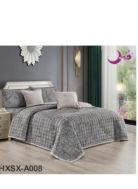 طقم لحاف نفرين مضغوط مشجر 6 قطع مقاس اللحاف 240x220 سم