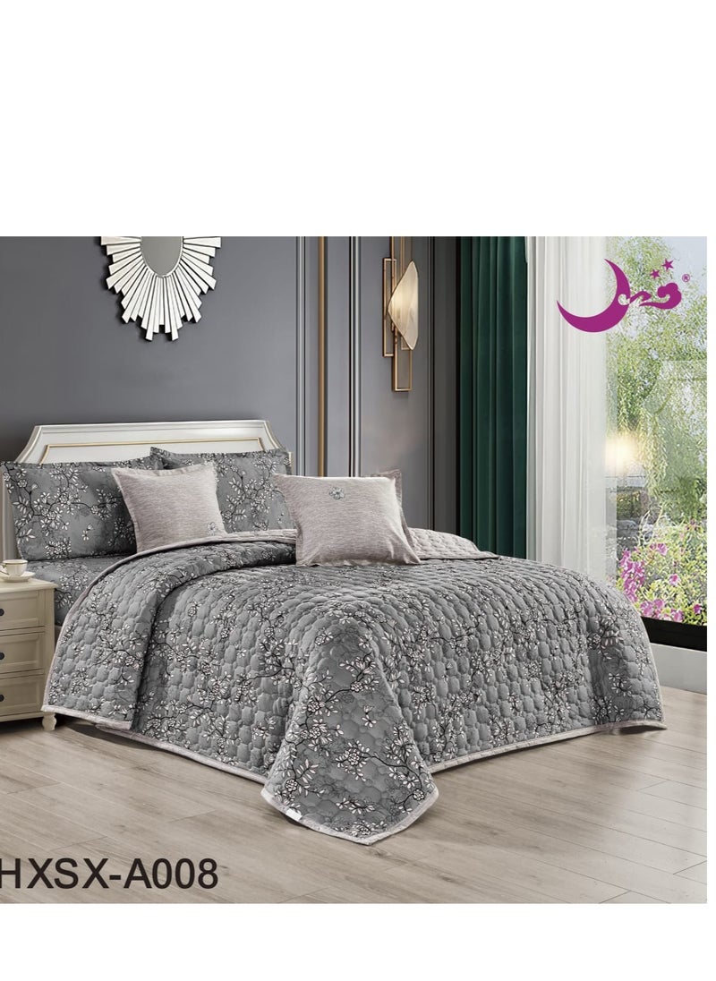 مون - طقم لحاف نفرين مضغوط مشجر 6 قطع مقاس اللحاف 240x220 سم - Image 1