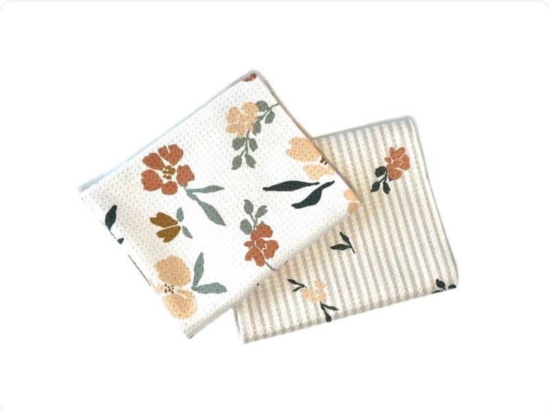 Trig Kitchen Towel. Tea Towel. Dish Cloth. Double Sided Design. Quick Dry Waffle Weave Microfiber. Highly Absorbent. Designer Prints. Modern. 2 Pack. Grace. - Image 5