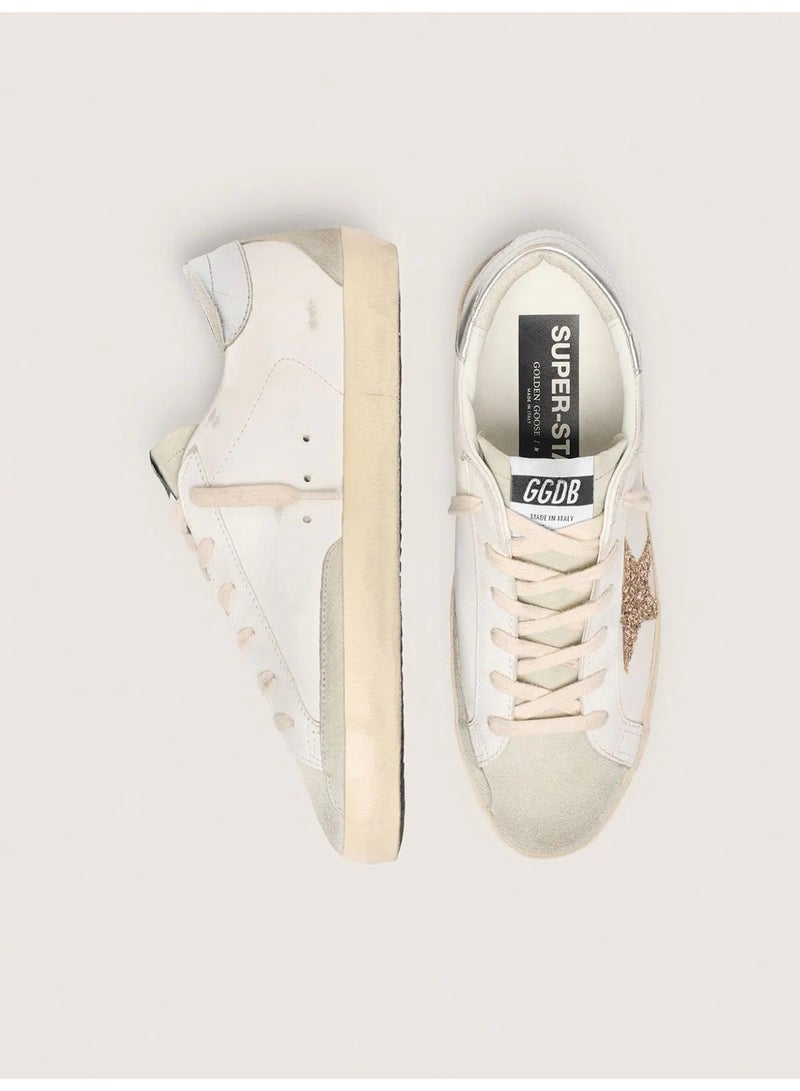 Golden Goose Super Star Women's Sneakers White with Glitter Star - Image 3