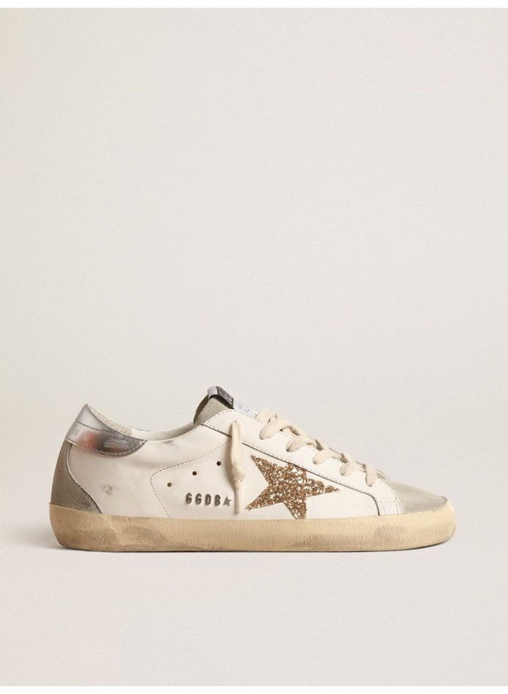 Golden Goose Super Star Women's Sneakers White with Glitter Star - Image 4