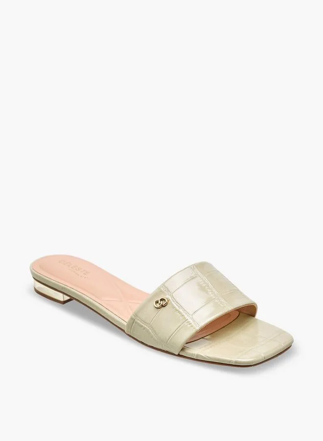 Celeste GREEN Women Textured Flat Sandals for Women | Best Price UAE