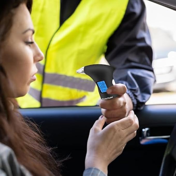 rayihni Digital Alcohol Detector with LCD Display and 12 Mouthpieces - Portable Breathalyzers for Accurate and Fast Testing - Image 3