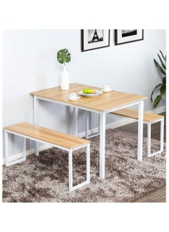 Masa Furniture Modern dining table with a compact and practical design for small spaces, 120 * 70 cm - white * beige from Masa Furniture  - Image 1