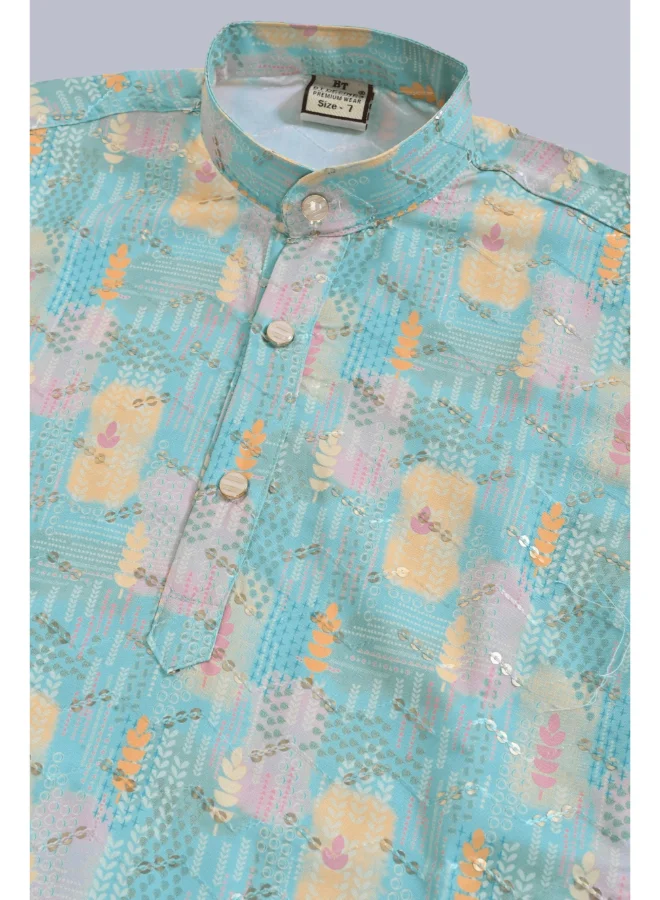 BT DEZINES Boys Sea Green Kurta Pajama Set