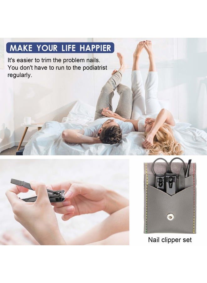 QLNE Nail Clippers Set Manicure Pedicure Kit Stainless Steel Nail Cutter Nail File Sharp Nail Scissors and Clipper Fingernails & Toenails Care Grooming Care Tools Kit with Portable Stylish case (5 in 1) - Image 5