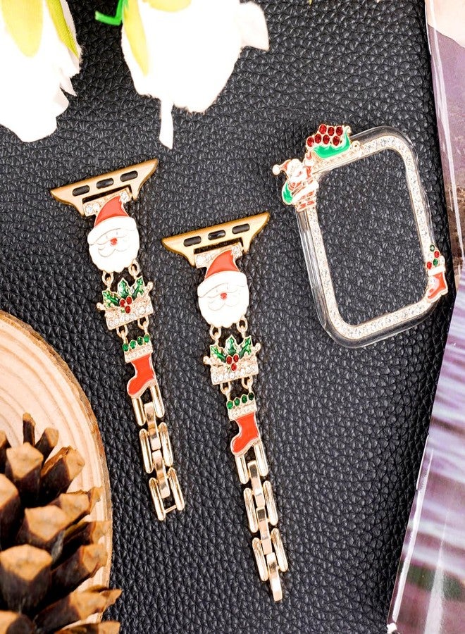KONAFEI Compatible with Apple Watch Bands 45 mm 44mm 41 mm 40mm, Halloween Christmas Bling Jewelry iWatch Series 9/8/7/6/SE/5/4 Bracelet Strap with Cute Metal Chain Charms for Women (41mm/40mm) - Image 3