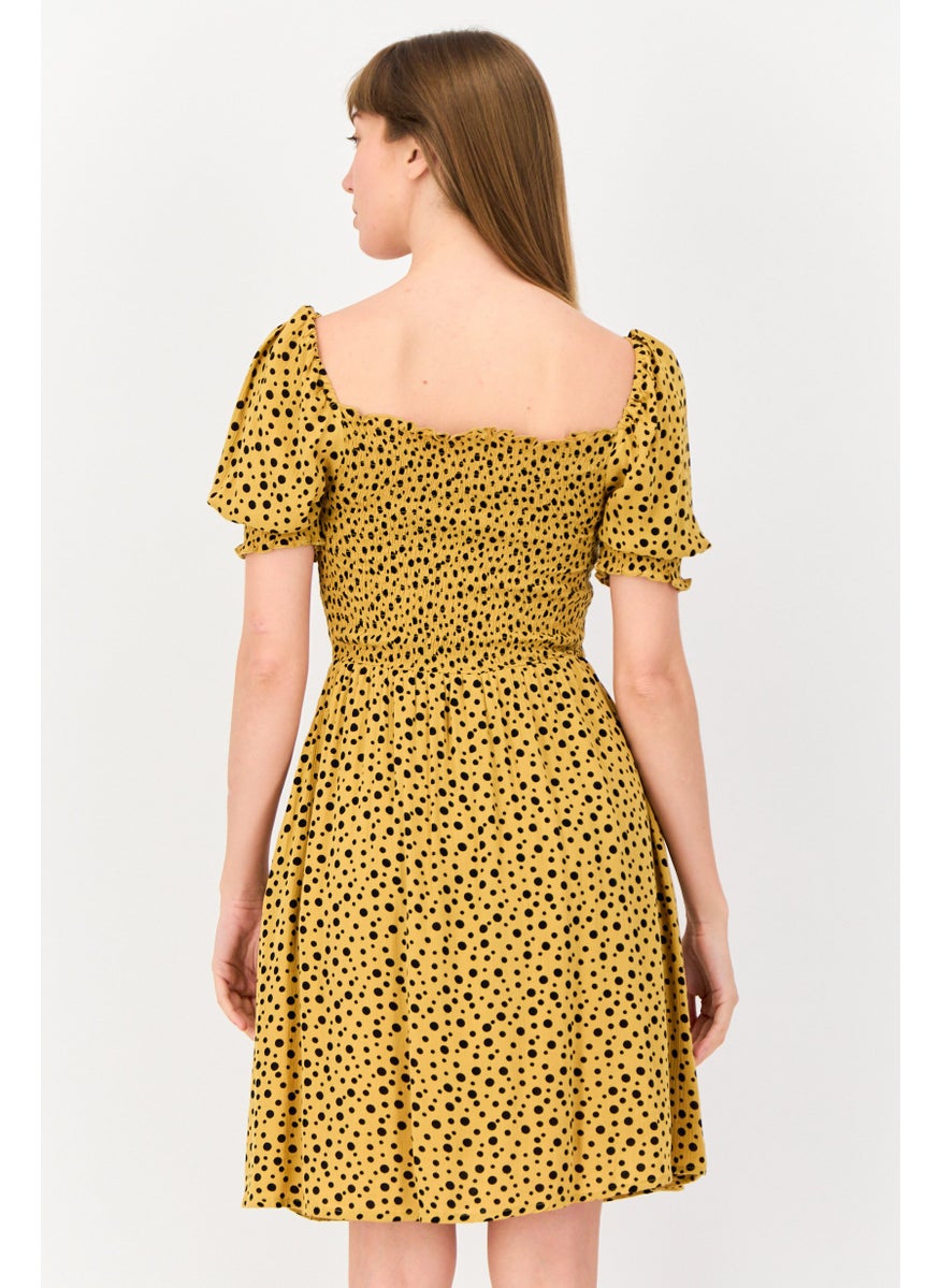 ONLY Women Polka Dots Casual Mini Dress, Multicolor  - Image 4