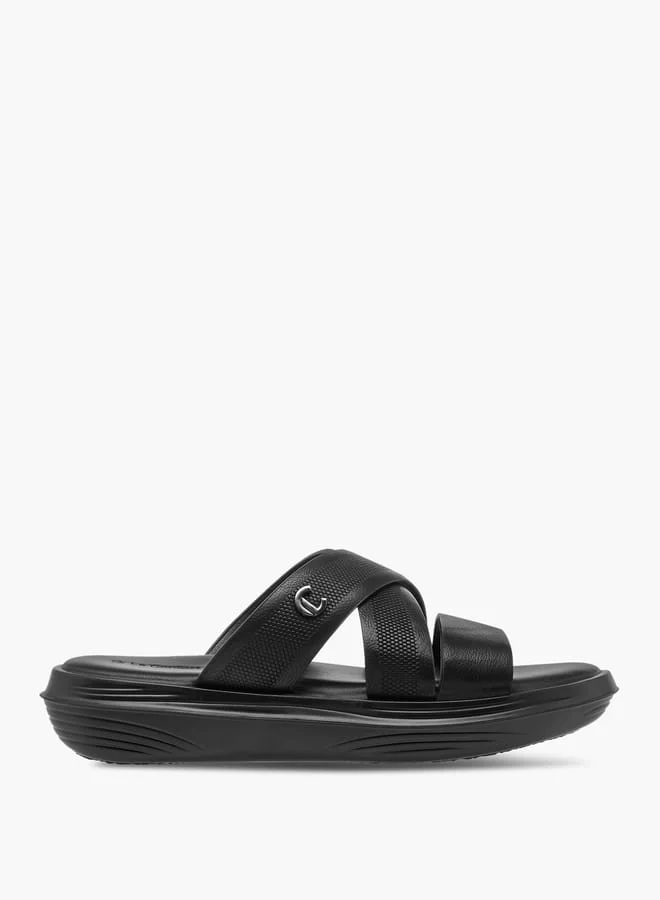 Men's Cross Strap Slip-On Sandals