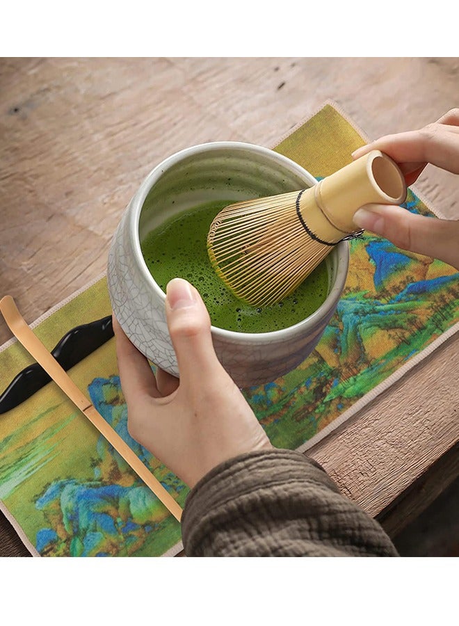 Japanese Matcha Tea Set, 7Pcs Matcha Whisk Set with Matcha Bowl, Matcha Bamboo Whisk, Scoop, Whisk Holder, Stainless Steel Tea Sifter, Tea Making Kit  - Image 5