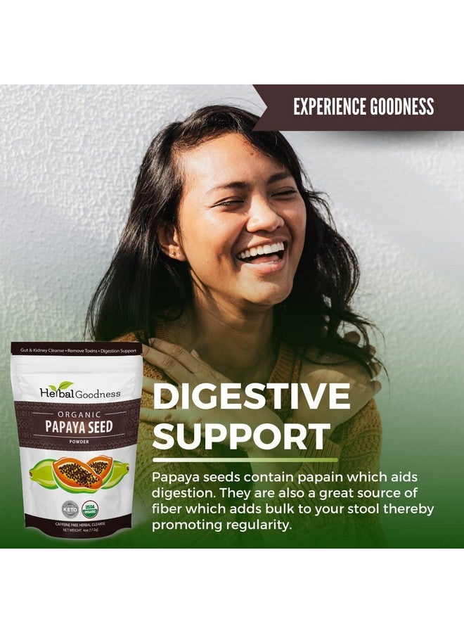 Herbal Goodness Organic Papaya Seed Powder - Digestive Enzyme & Gut Health Support, Natural Detox & Colon Cleanse with Papain - 4oz, Non-GMO - 1 Pack - Image 2
