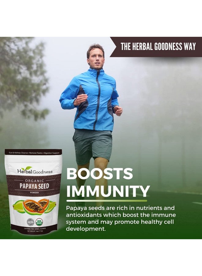 Herbal Goodness Organic Papaya Seed Powder - Digestive Enzyme & Gut Health Support, Natural Detox & Colon Cleanse with Papain - 4oz, Non-GMO - 1 Pack - Image 3