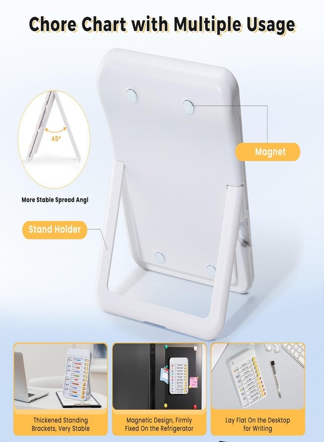Owlprince Magnetic Chore Chart for Kids, ADHD Tools for Kids to Do List Checklist Task Board Routine Chart Visual Schedule for Fridge with 10 Sliders and Magnetic Marker - White - Image 4